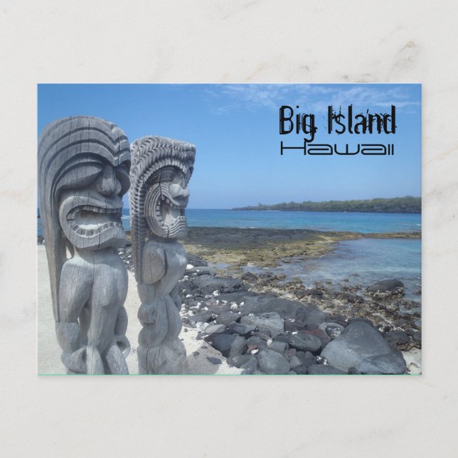 Postal de Laughing tikis Hawaii Big Island (Anverso)