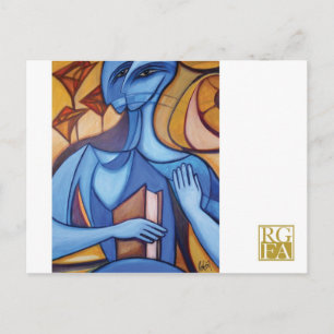 Postal de lector azul