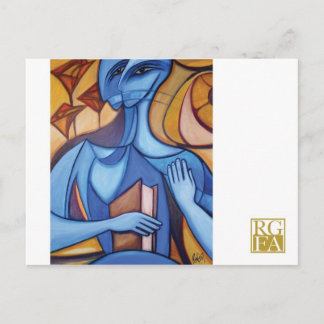 Postal de lector azul