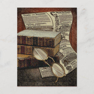Postal de lectura vintage