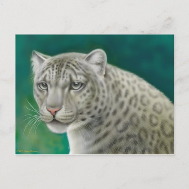Postal de leopardo de la nieve (Anverso)