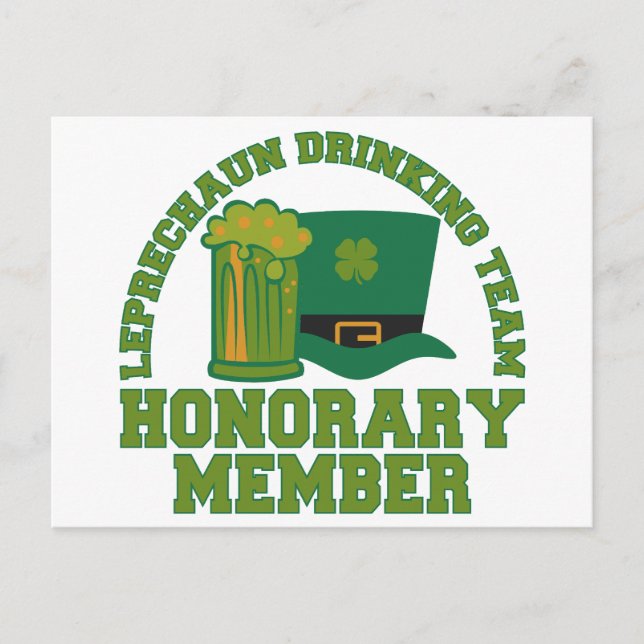 Postal de Leprechaun Drinking Team personalizado (Anverso)