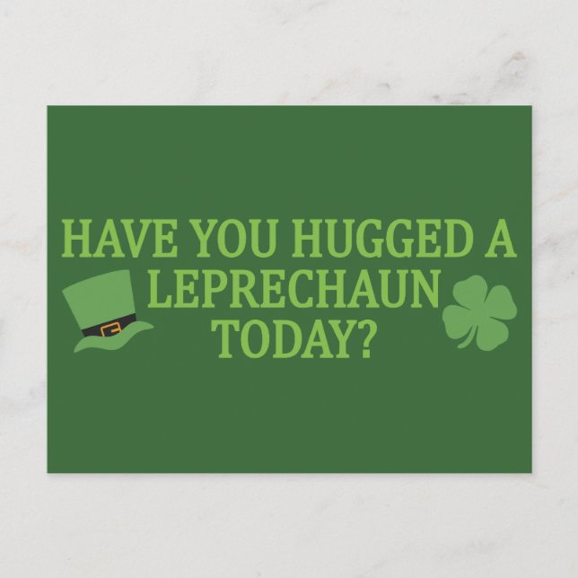 Postal de Leprechaun Hug personalizado (Anverso)