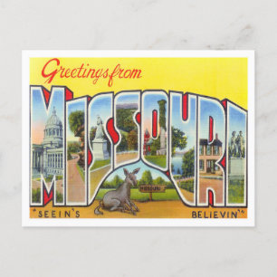 Postal de letras grandes de la época de Missouri