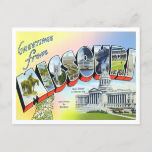 Postal de letras grandes de la época de Missouri