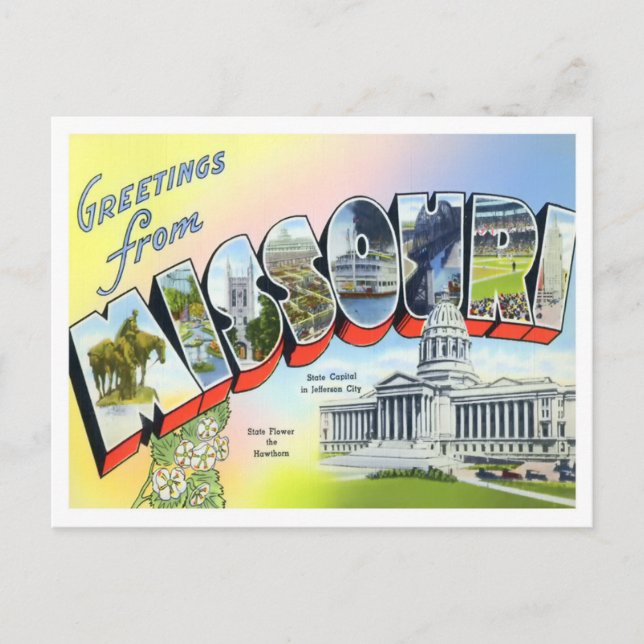 Postal de letras grandes de la época de Missouri (Anverso)