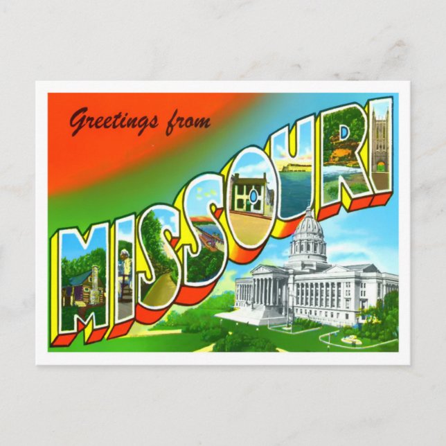 Postal de letras grandes de la época de Missouri (Anverso)