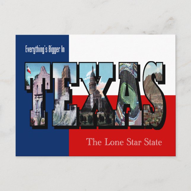 Postal de letras grandes TEXAS (Anverso)