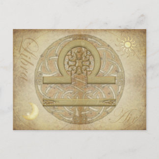 Postal de Libra de Rótulo Zodiac