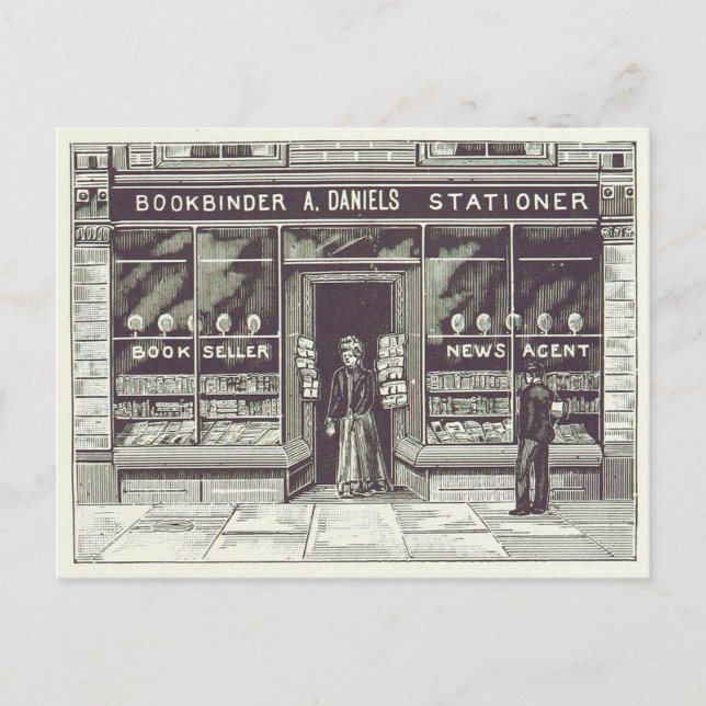 Postal de librería de época Drawing 1891 (Anverso)