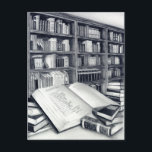 Postal de libros<br><div class="desc">Dibujo a lápiz de libros</div>