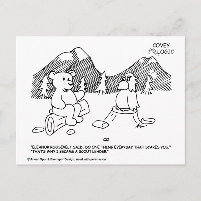 Postal de líder de scout de Covey Logic (Anverso)