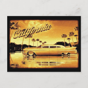 postal de limo dorado de california