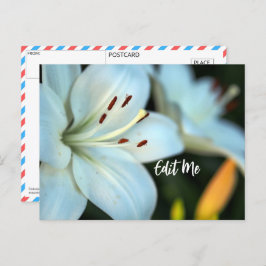 Postal de Lirio Blanco personalizable