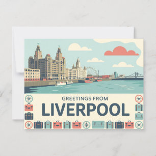 Postal de Liverpool Vintage   Saludos desde