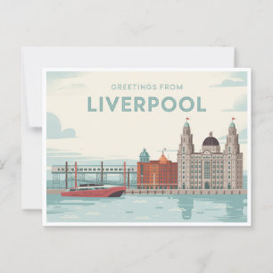 Postal de Liverpool Vintage   Saludos desde