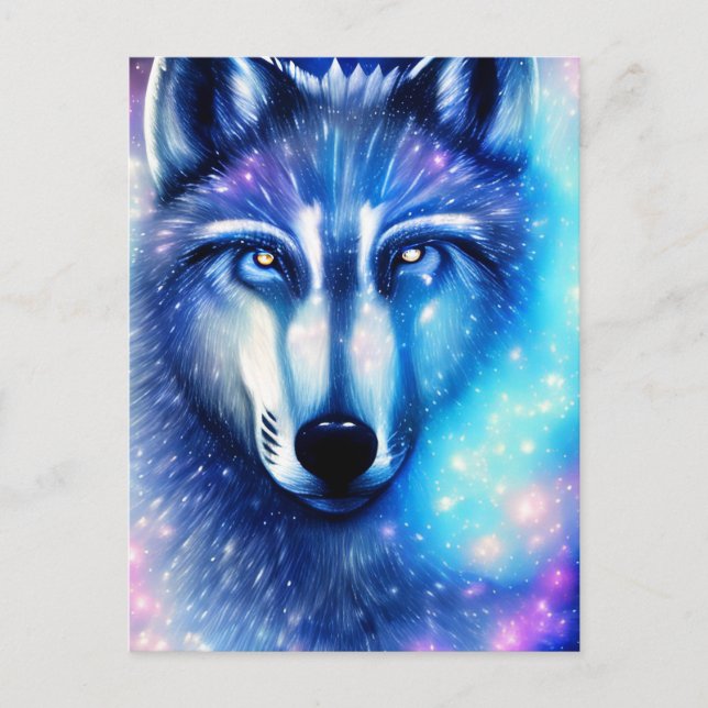 Postal de lobo cósmico (Anverso)