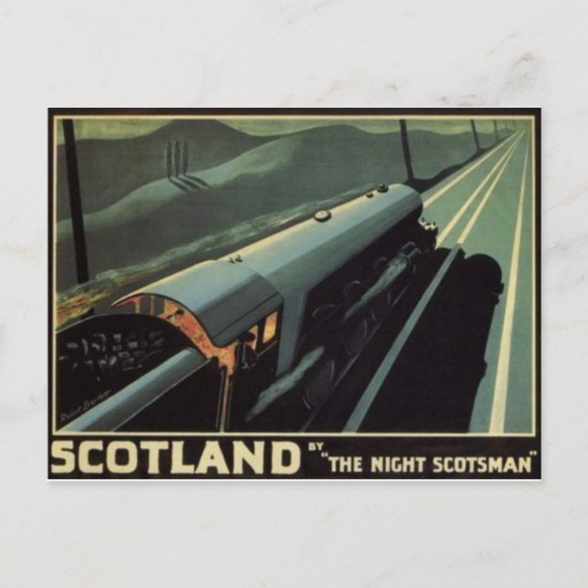 Postal de locomotora de vapor vintage (Anverso)