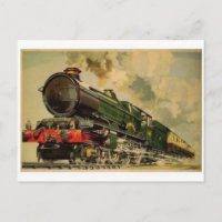 Postal de locomotora de vapor vintage