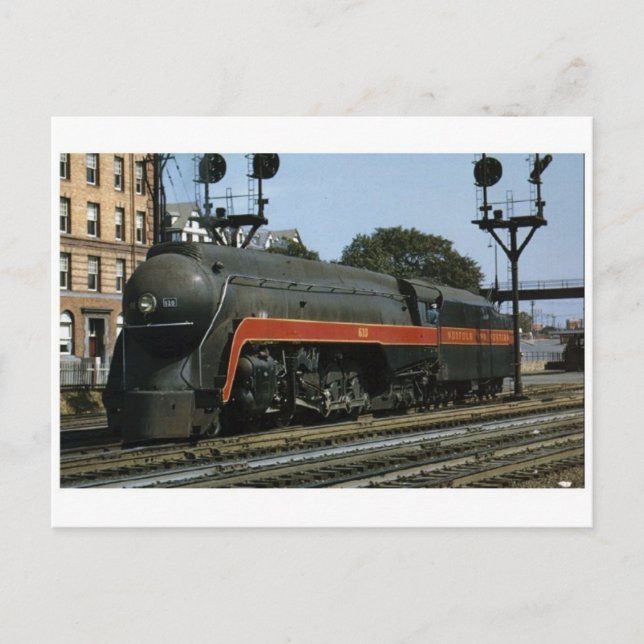 Postal de Locomotora de Vintage Streamline Steam (Anverso)