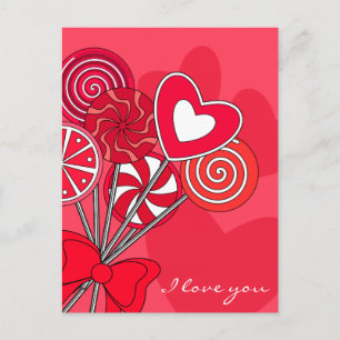 Postal de lollipop roja