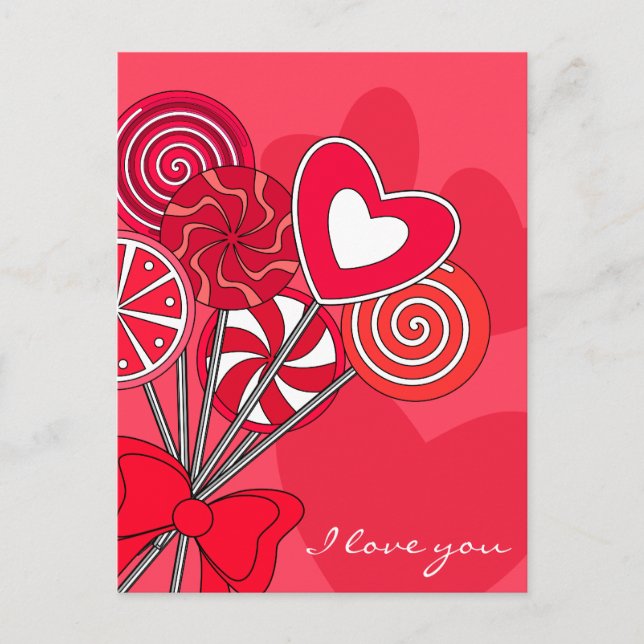 Postal de lollipop roja (Anverso)