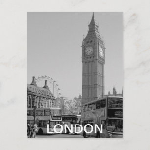 Postal de Londres para Westminster en blanco y neg