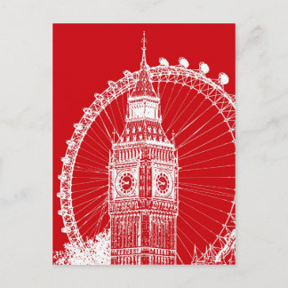 Postal de Londres roja y blanca