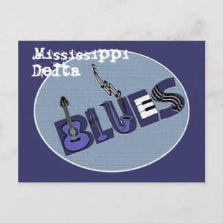 Postal de los azules del delta de Mississippi