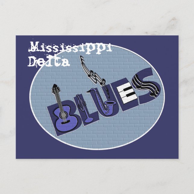 Postal de los azules del delta de Mississippi (Anverso)
