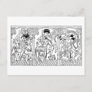 Postal de los Caballeros Galopando