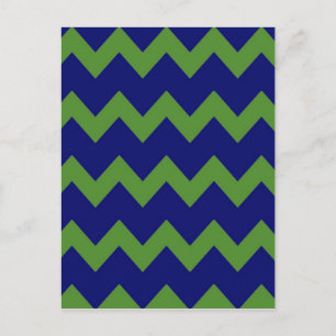 Postal de los Chevrons azules verdes