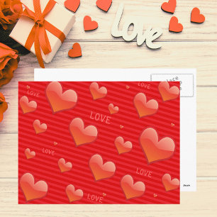 postal de los corazones de amor