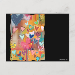 postal de los corazones de amor