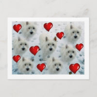 Postal de los corazones de Westie gracias,