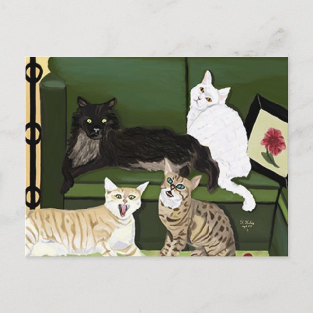 Postal de los cuatro leones de la montaña (Anverso)