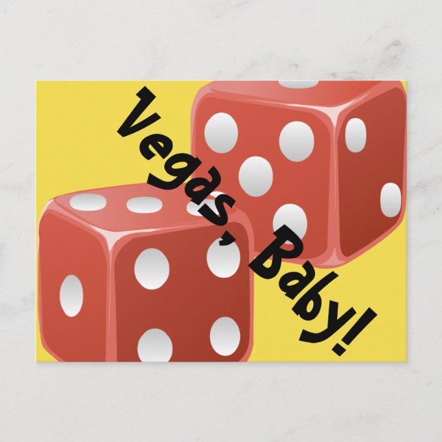 Postal de los dados del bebé de Vegas (Anverso)