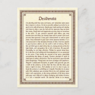 Postal de los desiderátums