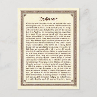 Postal de los desiderátums
