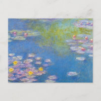 Postal de los lirios de agua amarilla de Monet