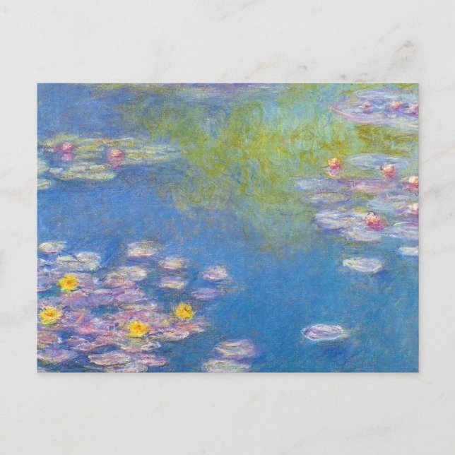 Postal de los lirios de agua amarilla de Monet (Anverso)