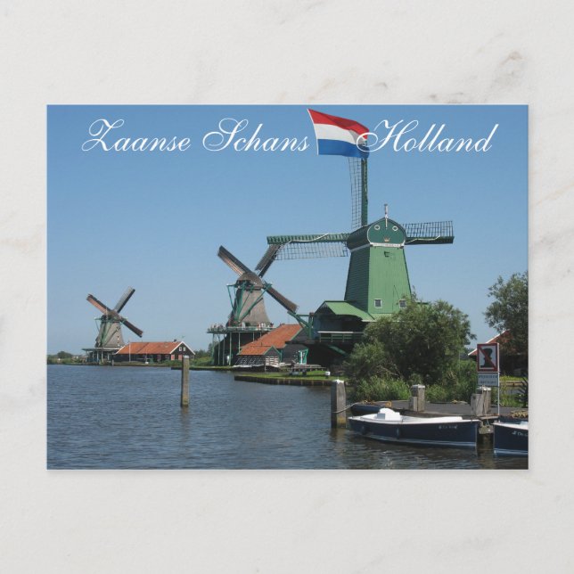 Postal de los molinos de viento de Zaanse Schans H (Anverso)