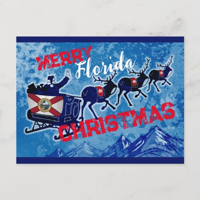 postal de los Navidades de la bandera de Florida (Anverso)