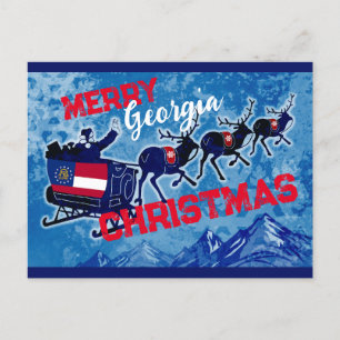 postal de los Navidades de la bandera de Georgia