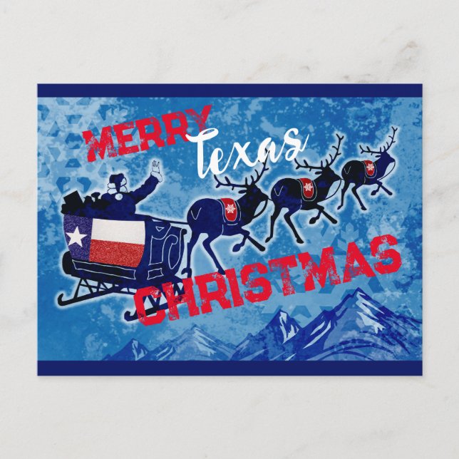 postal de los Navidades de la bandera de Texas (Anverso)