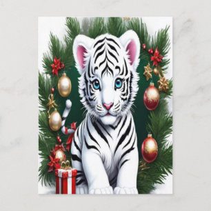 Postal de los Navidades de la cachorro de tigres b