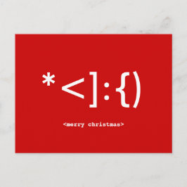 Postal de los Navidades Geek Santa Emoticon