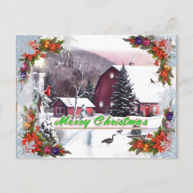 Postal de los Navidades Red Barn (Anverso)