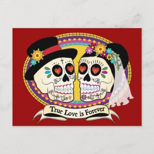 Postal de los Novios Sugar Skull (Inglés)