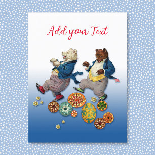 Postal de los osos de tiempo del fiesta